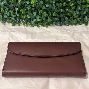 COACH Brown Water Buffalo Leather Envelope Wallet & Checkbook Combo UNUSED 90s